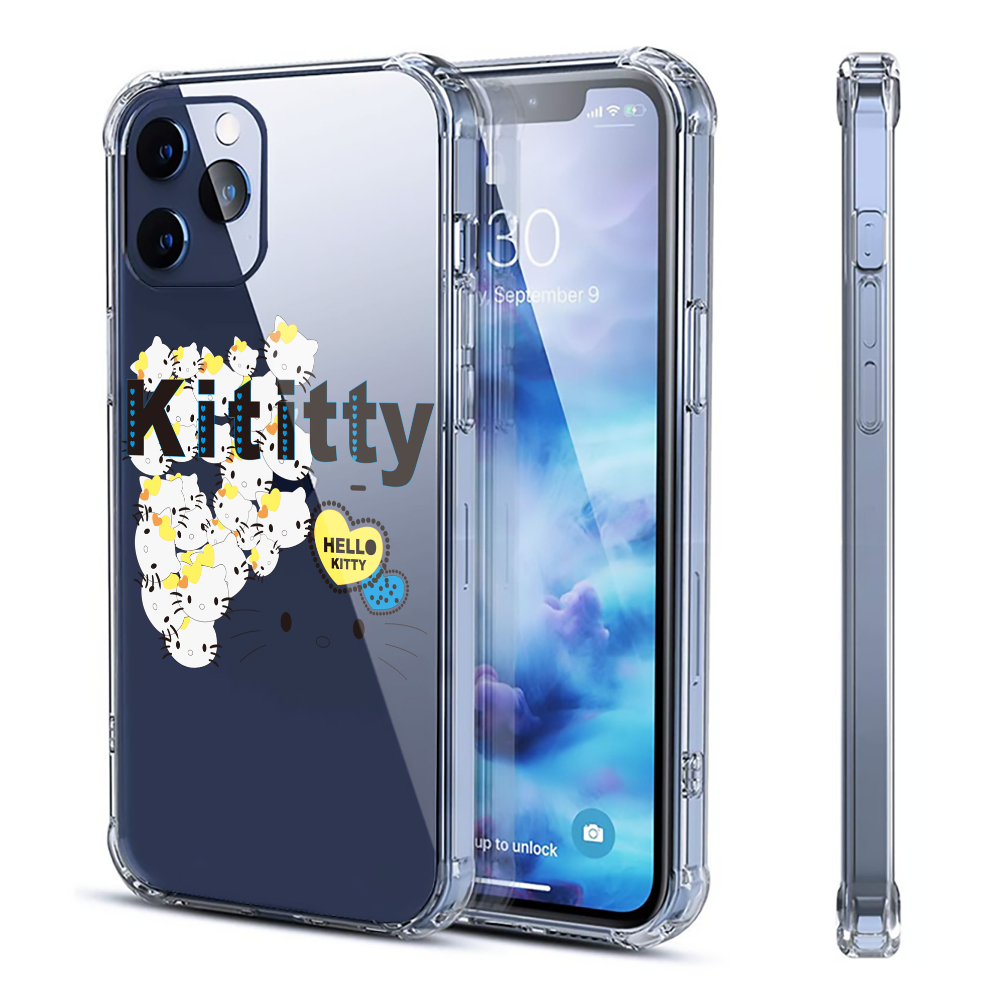 （画像用） Hello Kitty ハローキティ 【iPhone 12シリーズ対応】透明スマホケース（クリアソフトケース）